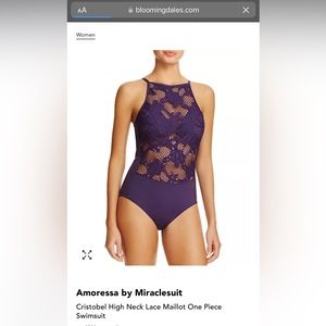 Amoressa purple lace swimsuit NWT